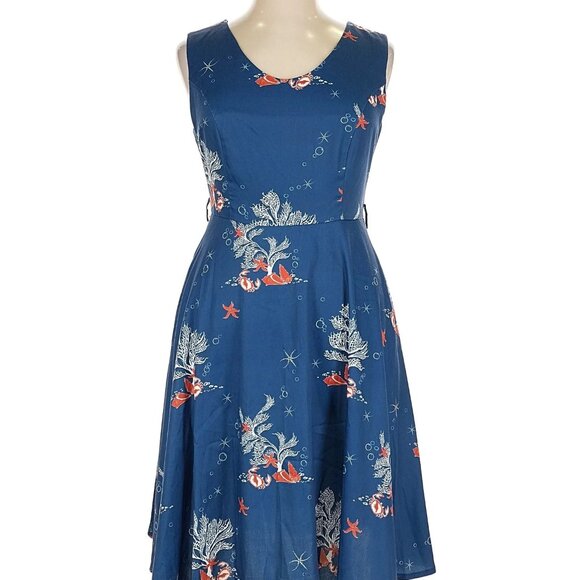 Voodoo Vixen Sea Print Flare Dress - Picture 8 of 8